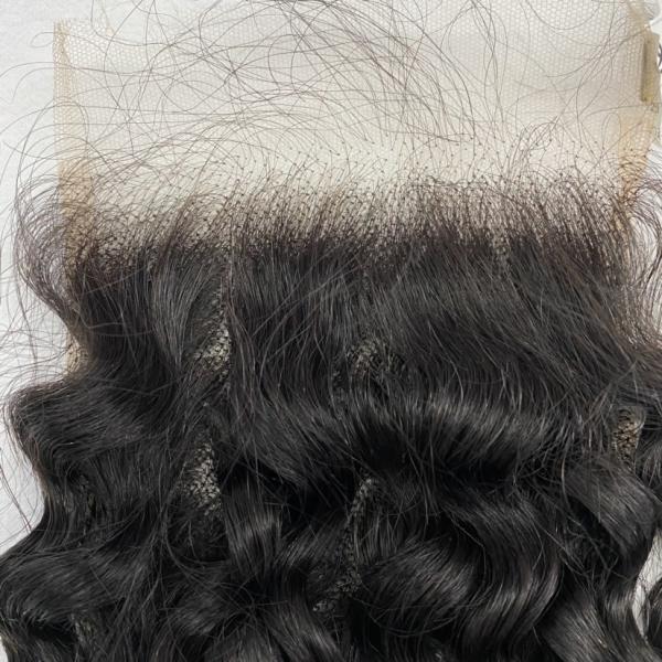 HD LACE 4X4 Lace Frontal Closure  Water Wave Ear to Ear HD Lace Frontal Pre Plucked 10-24inch  Human Hair Frontal Closures Free Part 150% Density Natural Black Color
