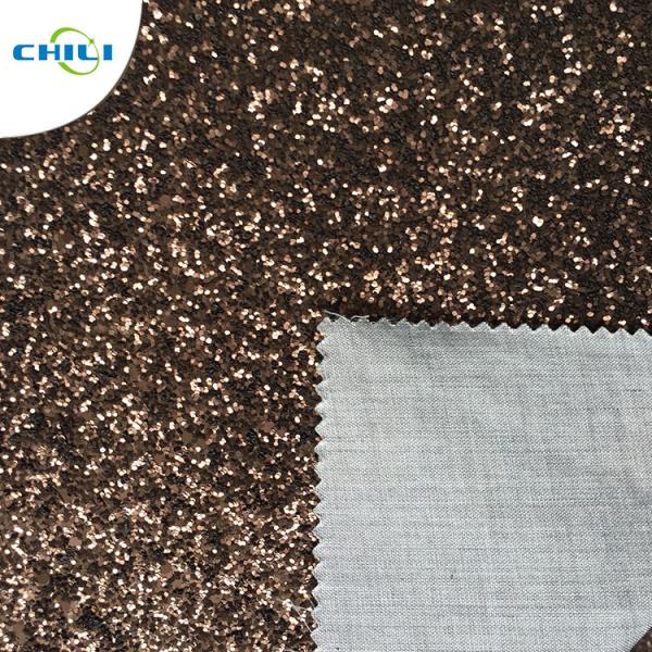 Garment Glitter Leather Fabric Customized Color Size Elegant For Handbags