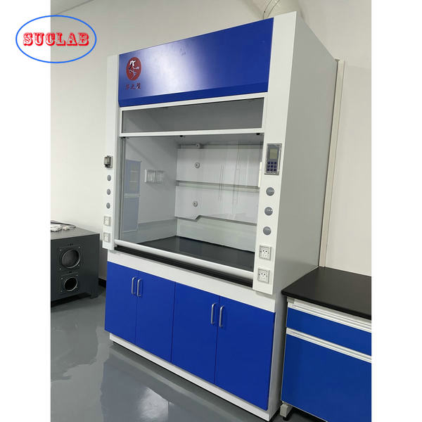 Dark Blue Laboratory Fume Hood With Lower Noise Blower For Ventilation System