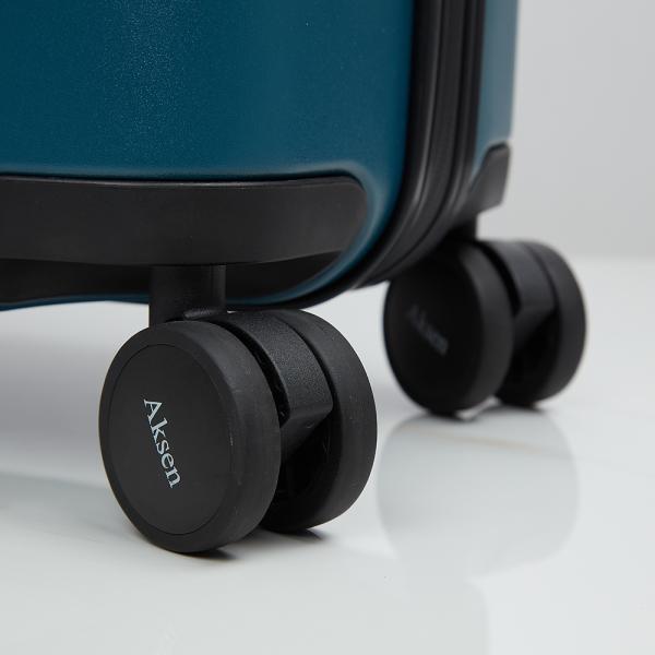 Rodas de aluminio telescópicas de mano portátil de cabina verde maleta giratoria con huella digital TSA bloqueo para viajes de negocios