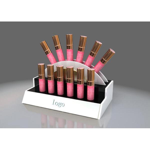 Elegant Retail Makeup Display Stand Delicate With Healthy Black Paint Material