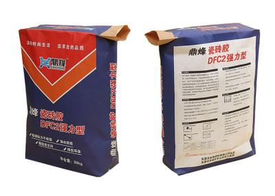 Coloured Block Bottom Multiwall Paper Bags , Kraft Paper Pouch For 25kg Cement