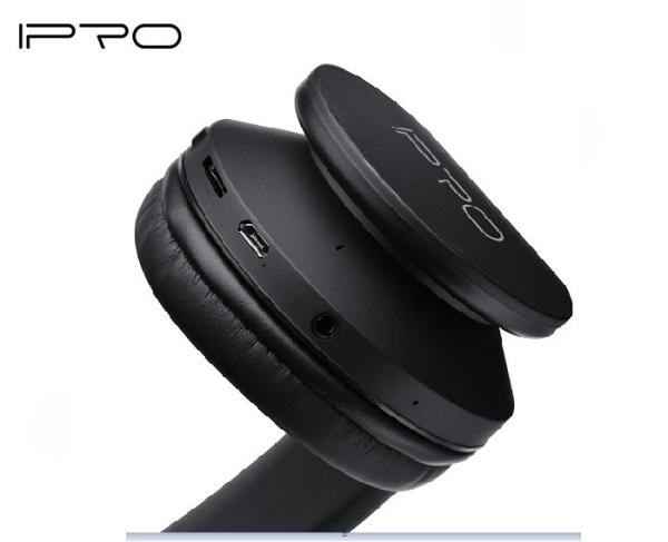 Casque sans fil stéréo rougeoyant de jeu d'ordinateur d'écouteurs de Bluetooth de logo fait sur commande