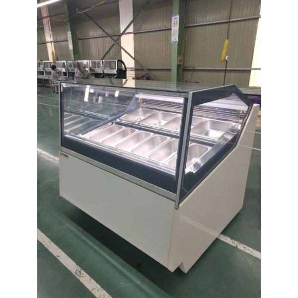 CE Stainless Steel Ice Cream Showcase Freezer Air Cooling