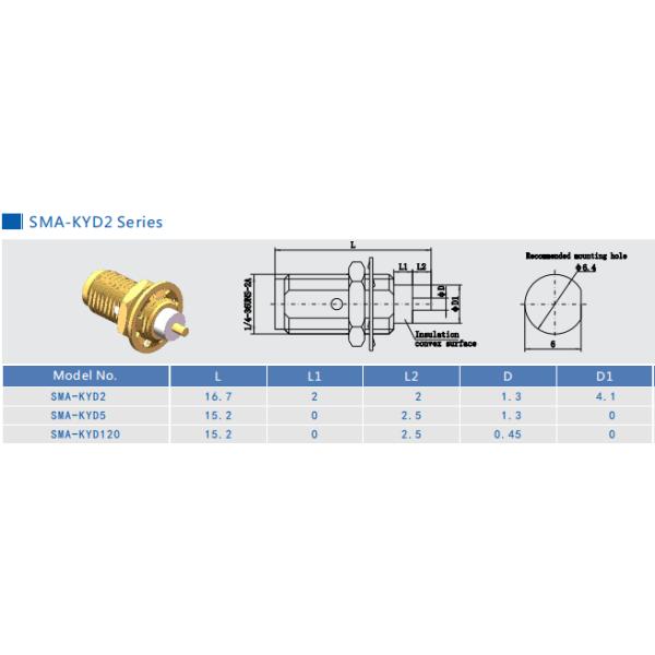 золото 335V 18GHz покрыло женский разъем на перегородке SMA