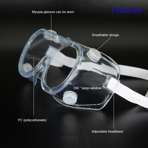 Lightweight Disposable Protective Goggles PVC With Clear PC Lens