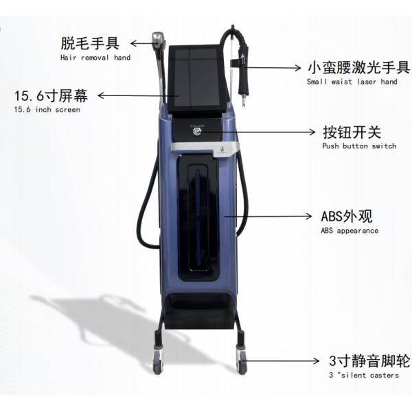 Eliminación de vello con láser de diodo Rejuvenecimiento de la piel Máquina de belleza Pico láser 2 en 1