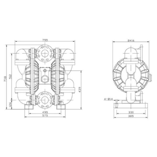 Polypropylene PP Pneumatic Diaphragm Pumps for downstream refineries