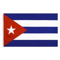 Silkscreen 100% feito sob encomenda da bandeira de país do poliéster de Cuba que imprime 110g 90x150cm