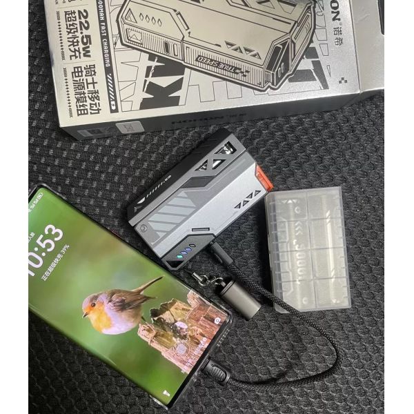 Fast Charging Detachable Battery Power Bank 22.5W 5000mAh Compact Portable Built in Cable Wired Mobile Charger