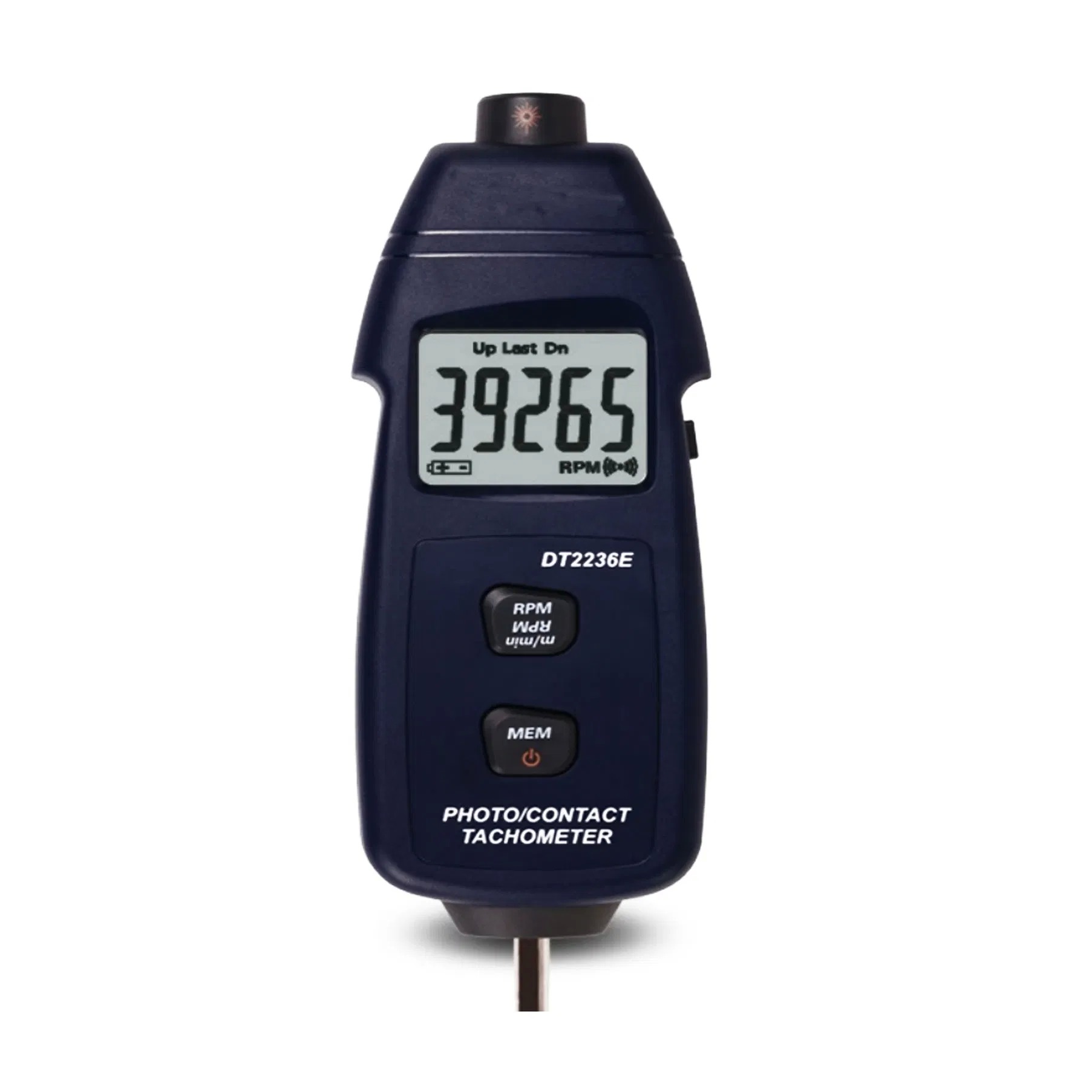 DT2236E Digital Tachometer with 5-Digit Large-Screen LCD Display and ±(0.05%+1 Digit) Accuracy for Photo/Contact 2 in 1 RPM Testing