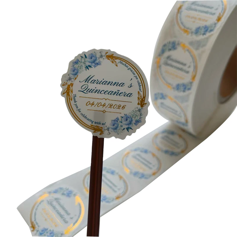 Custom logo Sticker Waterproof Bottle Cap Label Adhesive Label Skincare Cosmetic Aromatherapy Products
