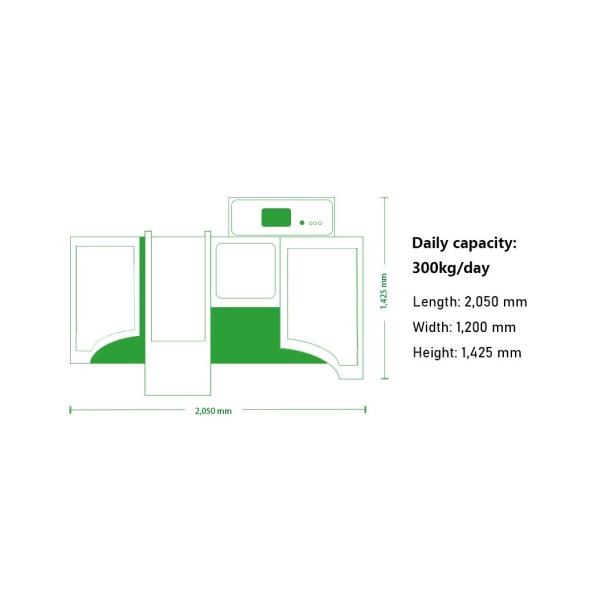 300Kg 304 SUS Kitchen Waste Composting Machine Automatic Organic Waste Converter