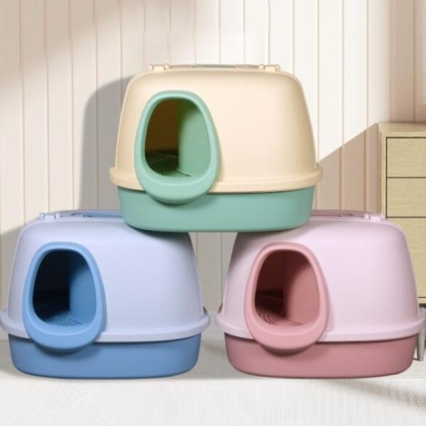Litière pour chat bleue jaune rose avec grande ouverture Singe Couloir Litière pour chat 3000g