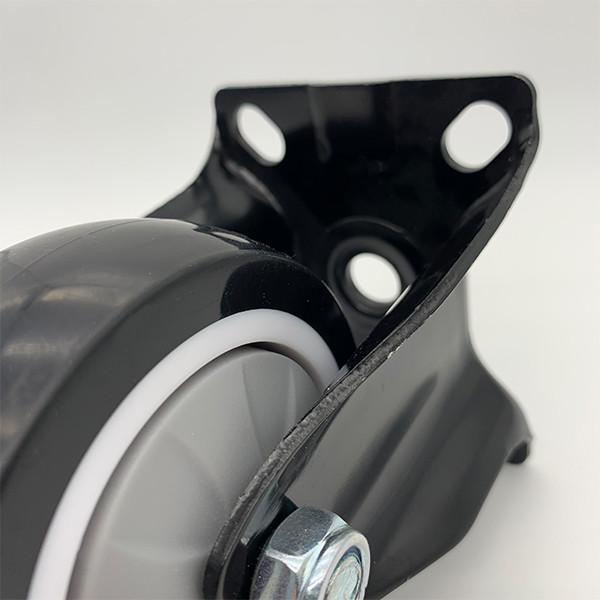 5'' 6'' 8'' Rigid Fixed Plate Black Industrial Heavy Duty Caster