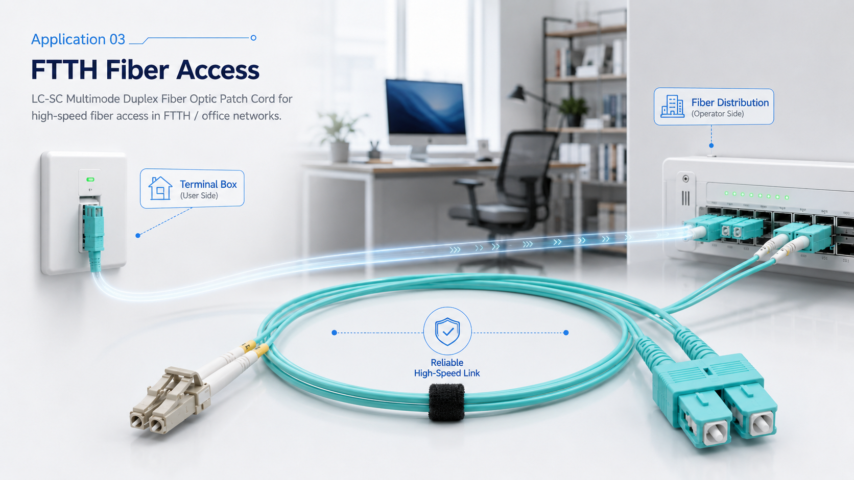 LC to SC Multimode Duplex Fiber Optic Patch Cord LC-SC Fiber Patch Cable Dual Core Optical Jumper for Data Center LAN Enterprise Network