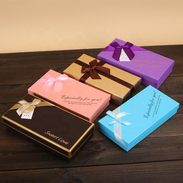 Embalagem doce do presente da caixa do papel clássico da fita do estilo para doces de chocolate