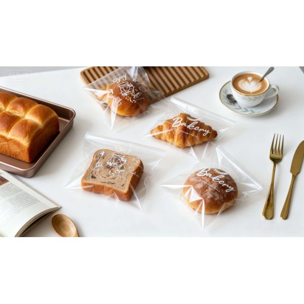 Custom Flat Opp Plastic Bread Transparent Clear Food Packing Bag