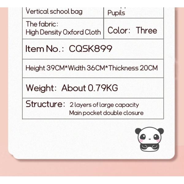 Pink Blue School Kids Backpack Zipper Pouch Waterproof Childrens Schoolbag