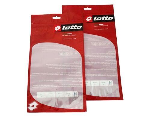 stand up matt plastic bag for socks packaging/cloth packaging/underwear pack clear plastic zipper pouch bag plastic pouc