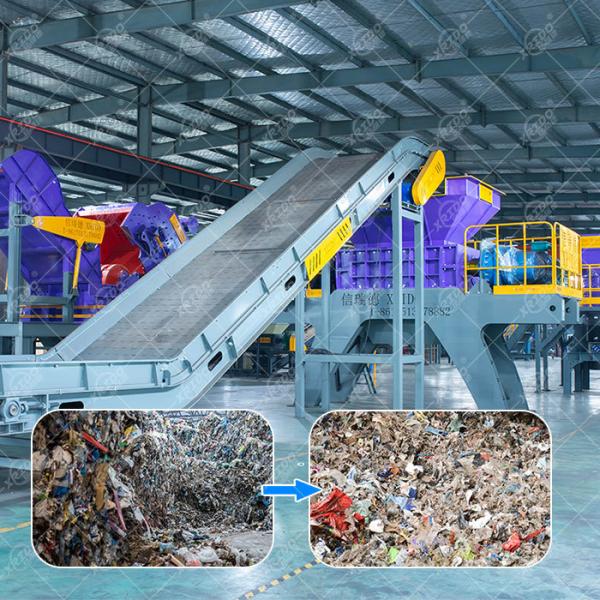 Xrido 300-22000Kg/H Double Shaft Waste Shredder for Plastic Metal Glass