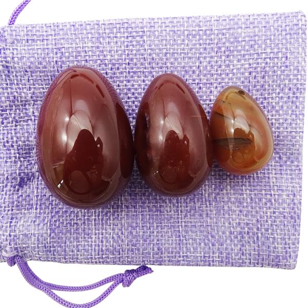 Regional Feature Yoni Eggs Red Agate Natural Gemstone Jade Eggs For Women Kegel Exercise