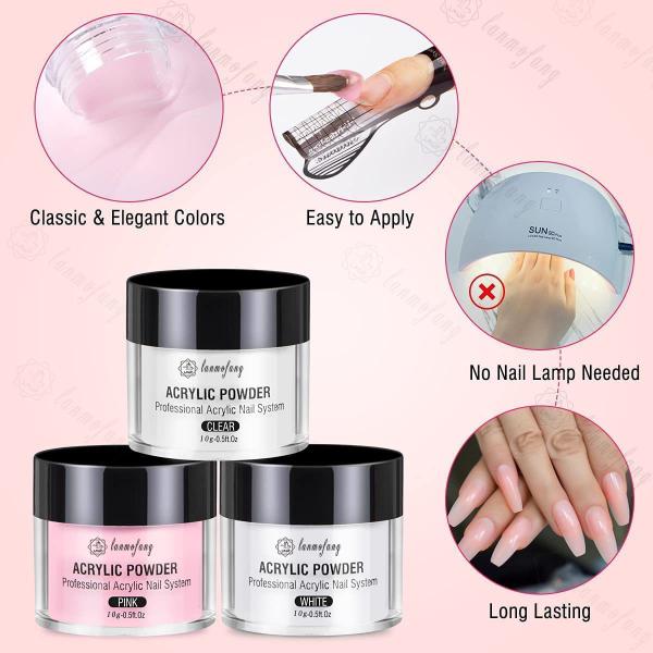 High-quality Manufacturer Customized Durability Colorful 3 In 1 Acrylic Powder For Wholesale acrylic nail wholesale