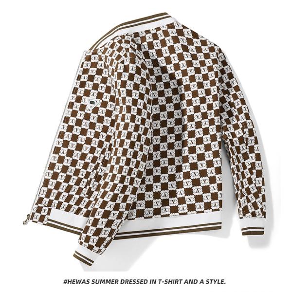 Coat Mens Jacket Stand Slim Vintage Decoration Print Mens Coat Fashion Casual Sports