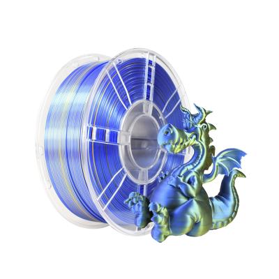 High Resilience 3D Printer PLA Filament Silk Dual Color Blue Gold 1.75mm 3D Printing