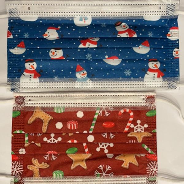 Customized Disposable Christmas Face Mask Printed Christmas Face Mask 3 ply Christmas Face Mask