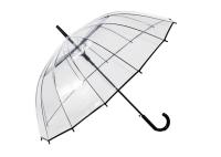 Quadro preto completo do metal do ponto de entrada do guarda-chuva transparente longo unisex 16K da chuva do punho