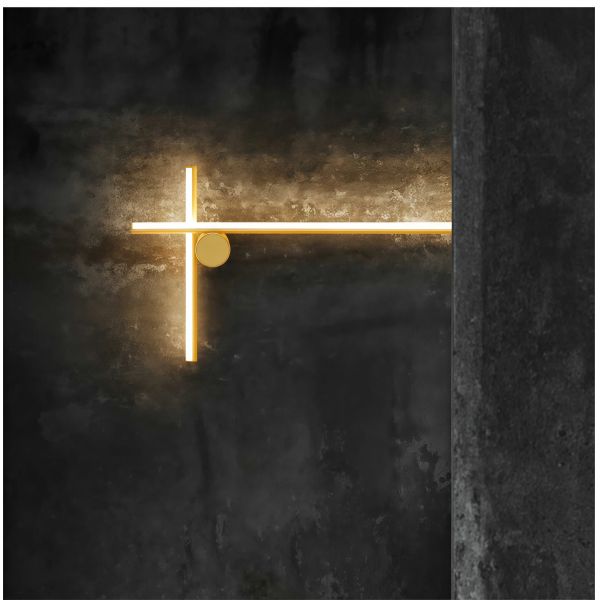 JYLIGHTING Modern Cross Bar Wall Light, Brushed Aluminum Frame & Milky White Acrylic Diffuser for Corridor and Bathroom Vanity
