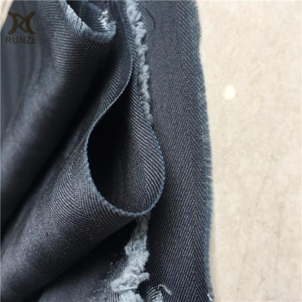 Medium Weight Black Yarn Woven Herringbone Fabric for Formal Causal Blazers 100D*100D