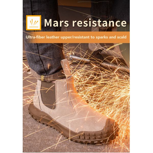 Suede Leather Chelsea Safety Shoes Steel Toe Safety Boots Kevlar Work Shoes Slip-Resistant Rubber Work Boots For Industrial Work