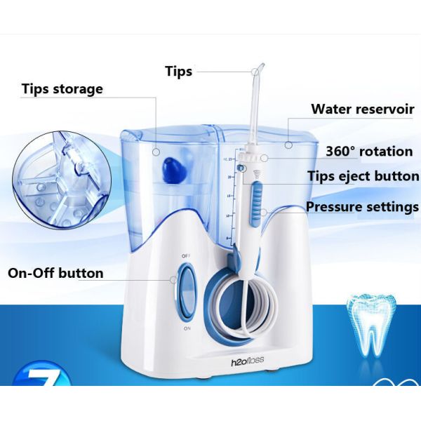 Portable 2 in 1 Water Flosser with 300ML Capacity and 30 Days Battery Life for Teeth Cleaning