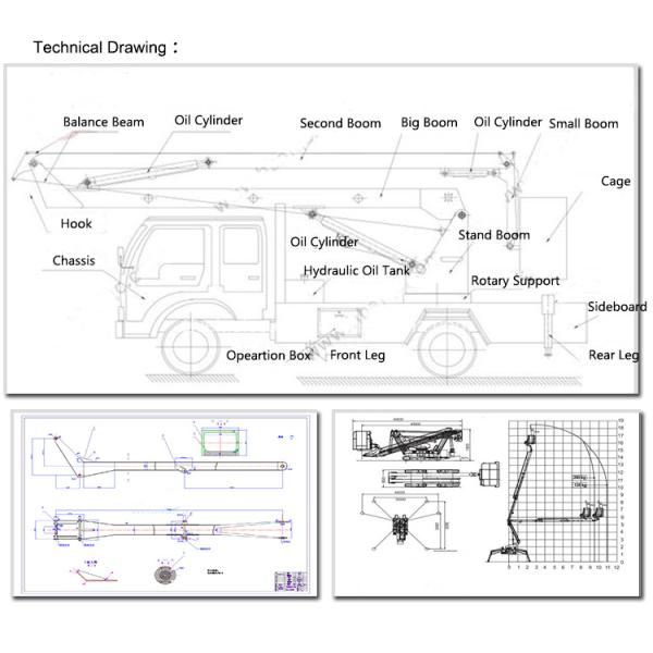 27m ISUZU Aerial Platform Truck Telescopic Boom Man Lift With  2-3 Folding Arms