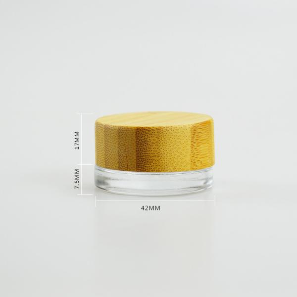 5g Frosted Clear Glass Jar com tampa de madeira de bambu Mantenha seu creme facial cosmético fresco