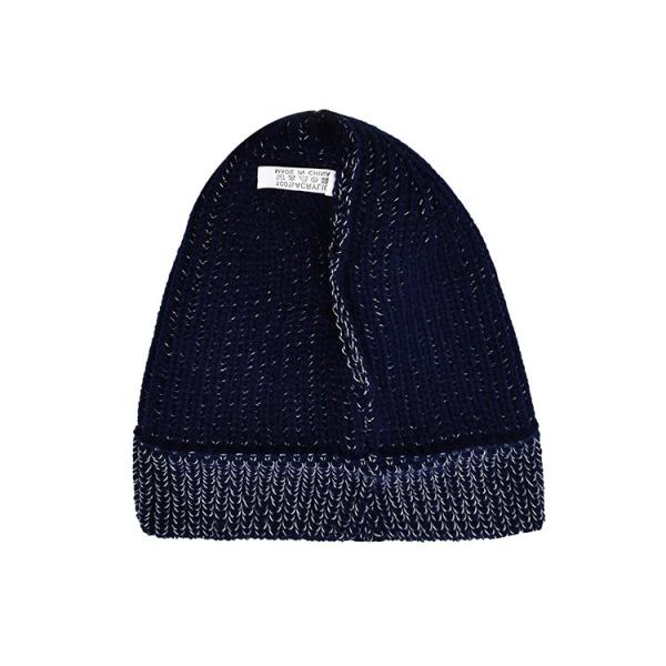 mornos macios do crânio da malha de Beanie Hat Men Reflective Yarn do inverno de 60cm dobram acima o punho Beanie Caps diário