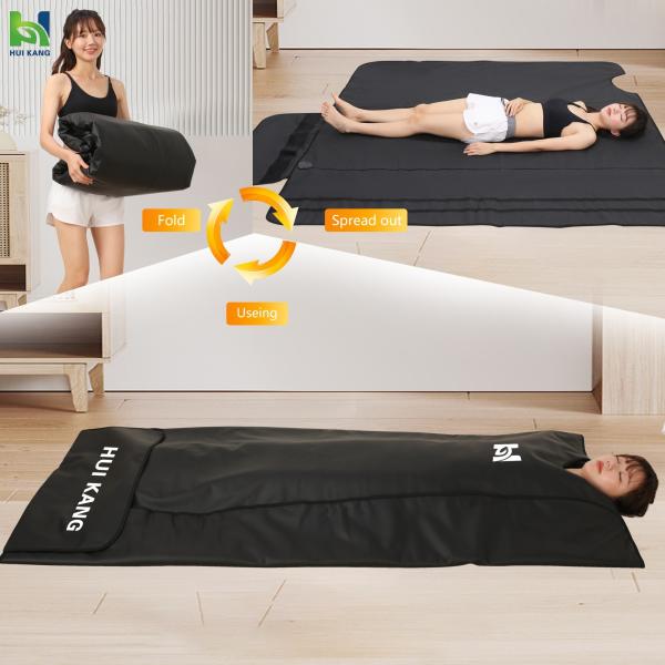 Couvertures de sauna infrarouge imperméables à l'eau noires Ve-lcro basse fréquence électrique pour produits de beauté ménagers