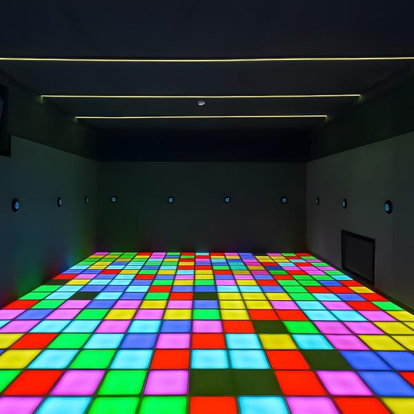 Jumping Grid LED Dance Floor Tile Interactive Game For Amusement Park
