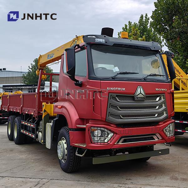 Knuckle Boom 8 Ton Hydraulic HOWO NX Cargo Flatbed Truck Mounted Crane For Sale
