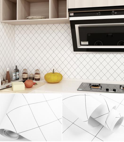 Kitchen Wallpapers Mosaic Paper Removable Wallpaper Peel and Stick Matt Wallpaper for Bathroom