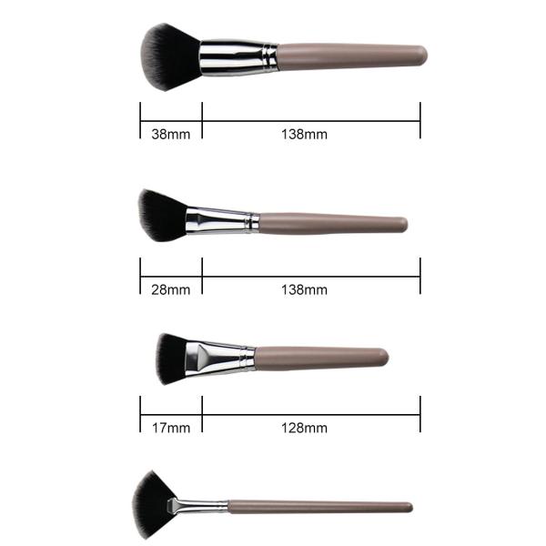 Elegant Cosmetic Brush Set Flawless Look Light Pink Color Handle