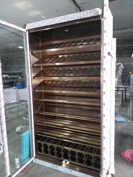 China Wooden Wine Cabinet Fabrication Factory With Stainless Steel Metal