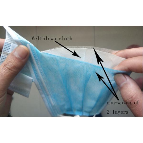 Blue Disposable-3PLY protective face mask non-woven and meltblown cloth material with CE certificate 50pcs per box