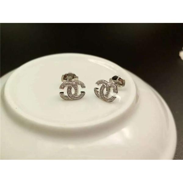  Logo Earrings in 18K Yellow Gold with Dropping Pearl Fashion Lady Jewelry Global Shipping