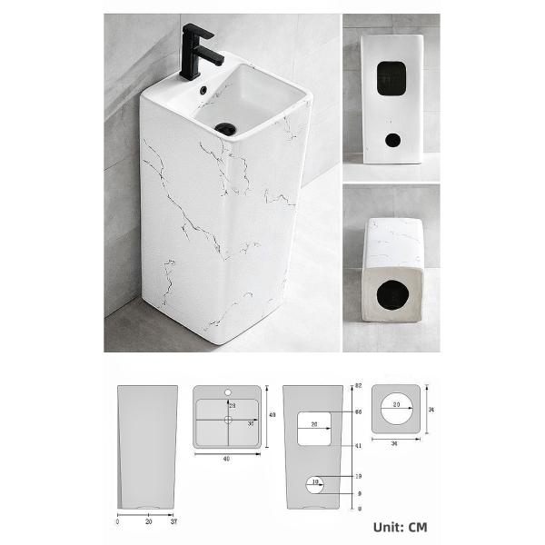 Natural Marble Pedestal Sink Modern Freestanding Pedestal Basin No Stain