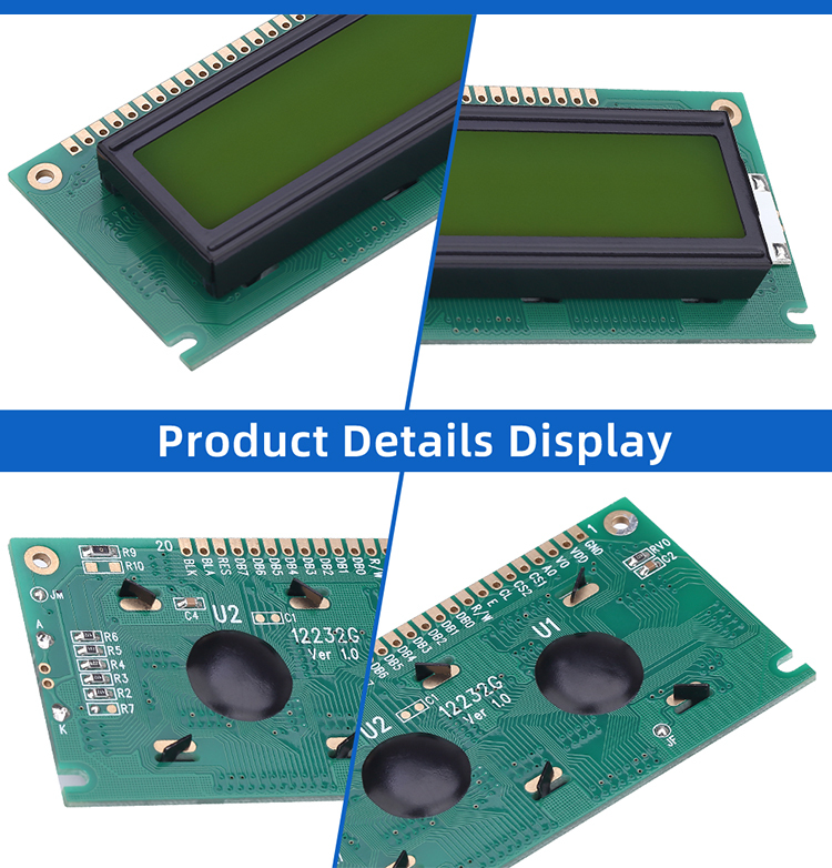 12232G Yellow Green Film 20P 6800/8080 GraphIC Dot Matrix Screen 84X44 External Oscillator SBN1661G_M02