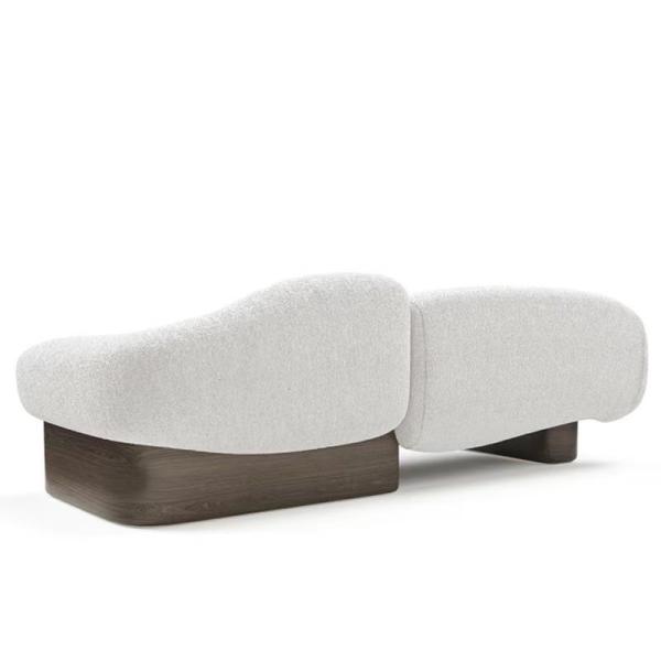 Italian Minimalist Hotel Lobby Furniture Nordic Fabric Cloud Shape Light Luxury Curved Sofa