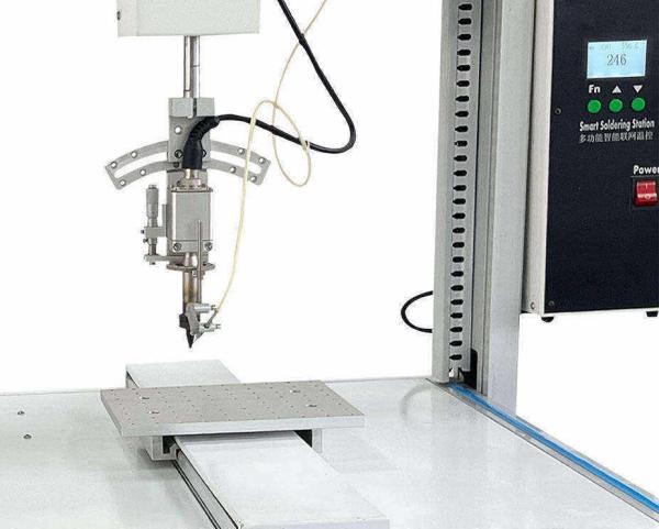 Single Head Double Platforms Fully Automatic Welding Robot 80*78*85cm Size and Soldering Iron Holder Included